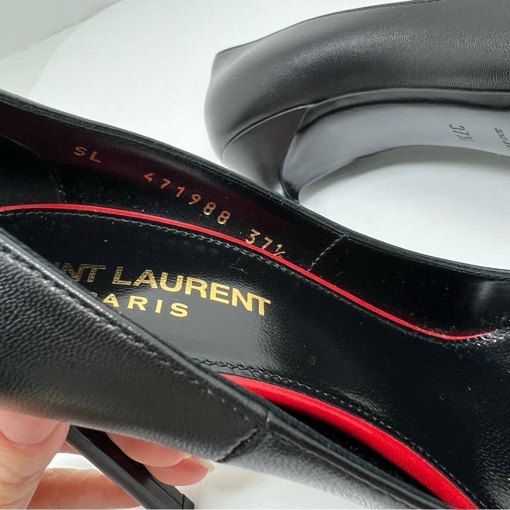 SAINT LAURENT Anja 85 Leather Pumps in Black Sz US 7.5 - Picture 8 of 8